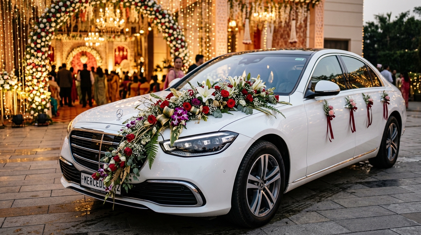 Wedding Car Floral Decoration